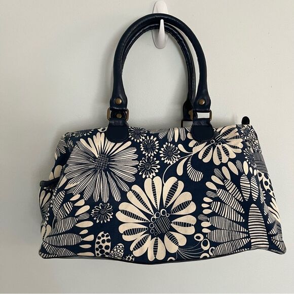 ATMOSPHERE COTTON BLUE AND CREAM WEEKEND HANDBAG. A really fun bag! - Picture 1 of 9